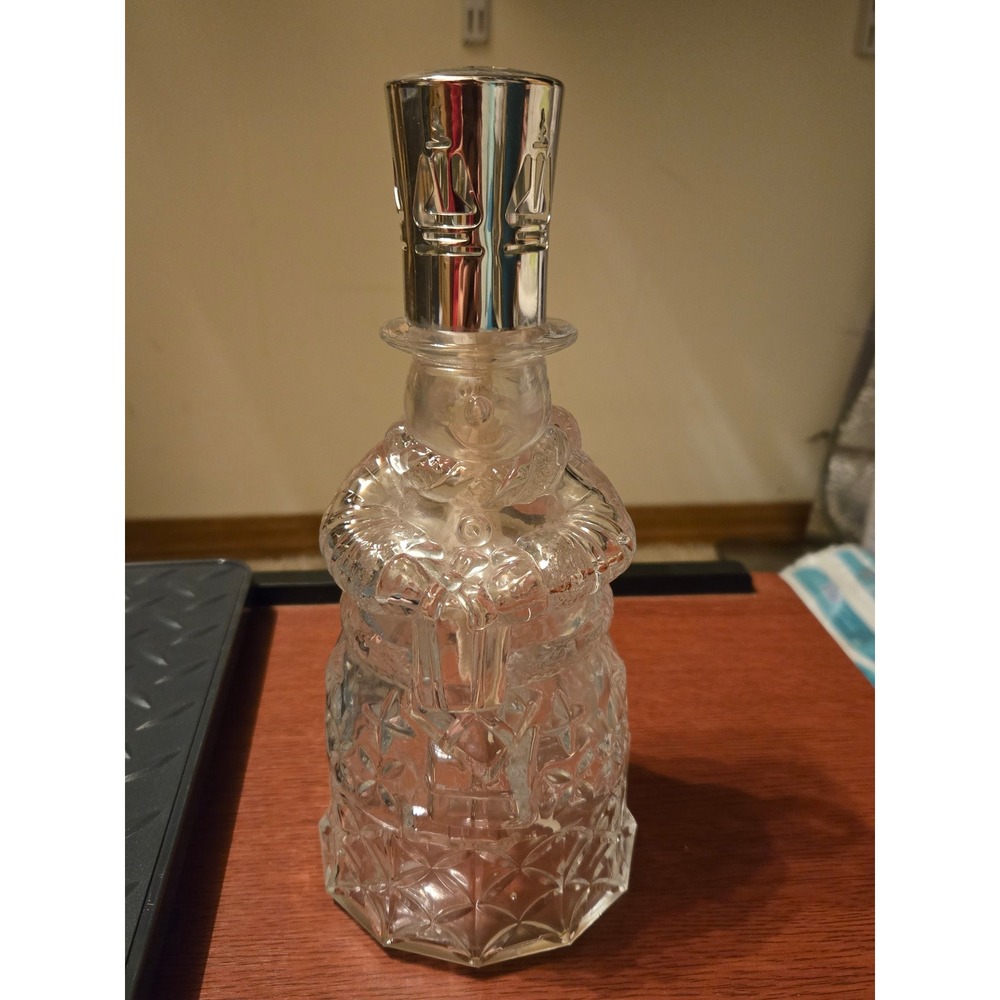 Scentier 2004 Snowman Fragrance Lamp Clear Pressed Glass Catalytic Oil Diffuser